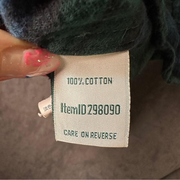 L.L.Bean Scotch Plaid Flannel Shirt Black Watch Tartan Navy Green Men’s M Reg - Picture 7 of 13